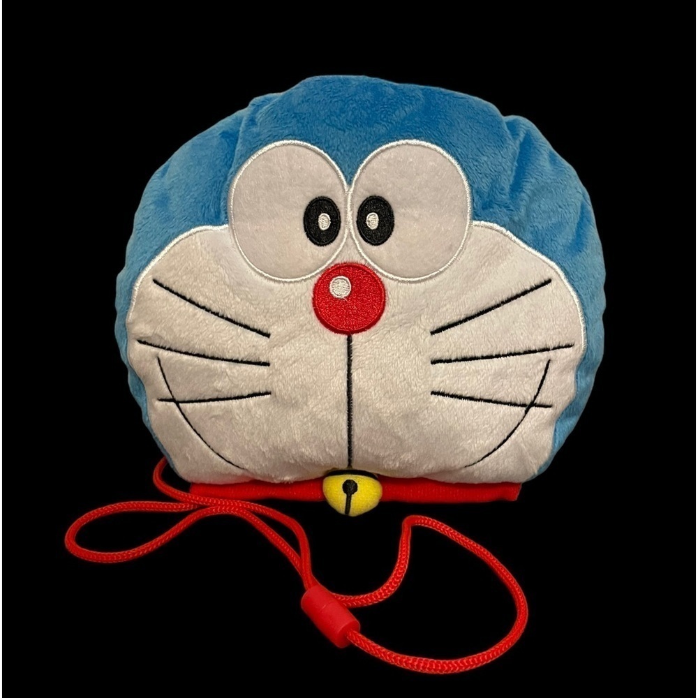Doraemon Face Plush Coin Purse Ball Snap Clasp Pouch Gamaguchi FujikoPro Japan